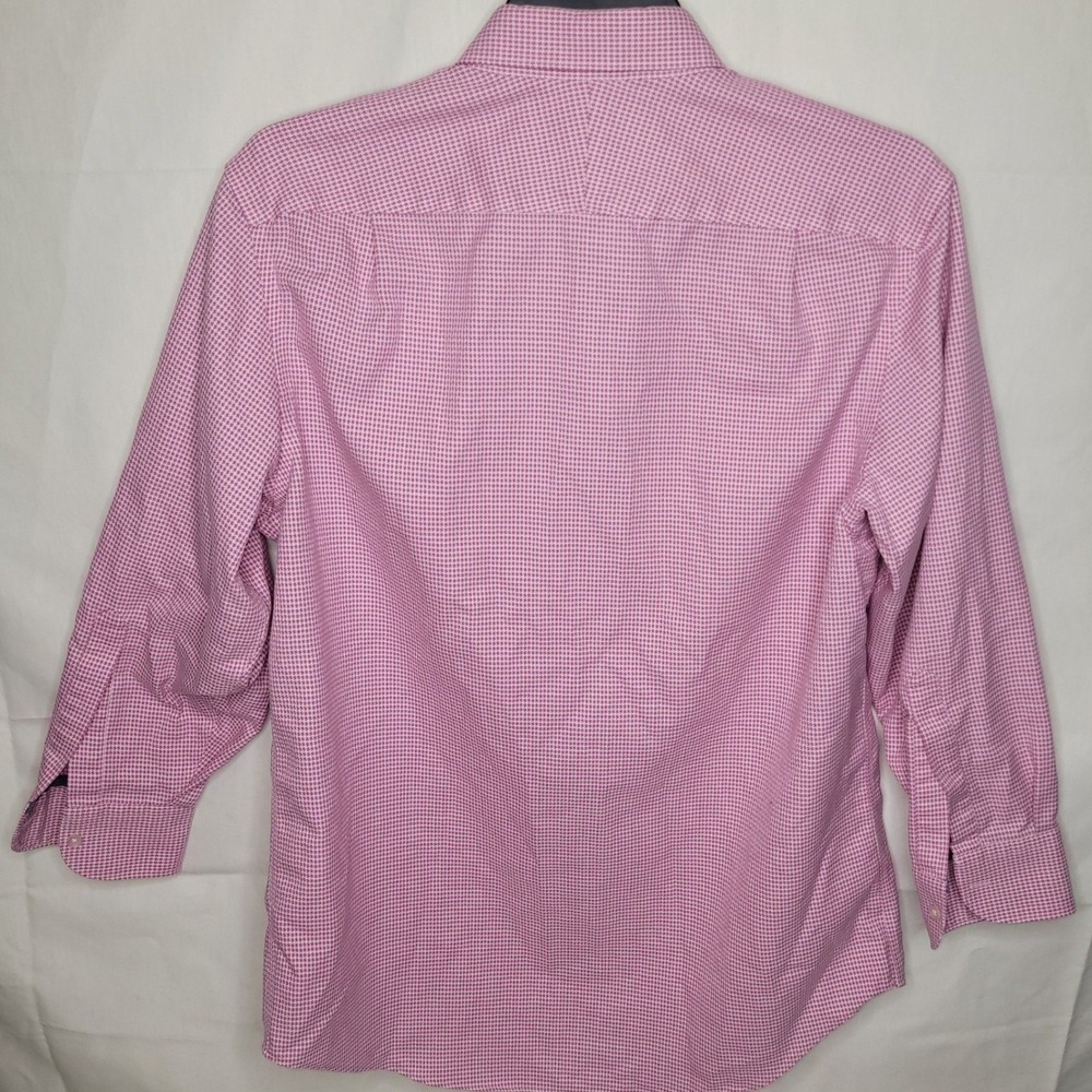 Charles Tyrwhitt Mens Pink Gingham Non Iron Classic Fit Dress Shirt 16.5 33 - Picture 2 of 4